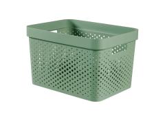 Curver Infinity Opbergbox dots 17L - 100% recycled z.groen