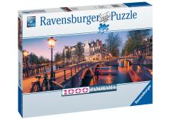 Volwassenen Puzzel 1000 stukjes Avond in Amsterdam(panorama)