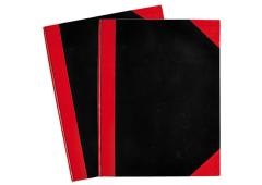 Notitieboek A4 harde kaft zwart/rood