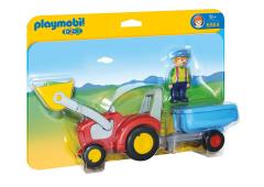 Playmobil 1.2.3. Boer met tractor en aanhangwagen