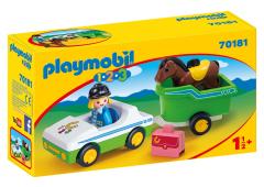 Playmobil 1.2.3. Wagen met paardentrailer