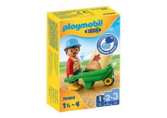 Playmobil 1.2.3. Bouwvakker met kruiwagen