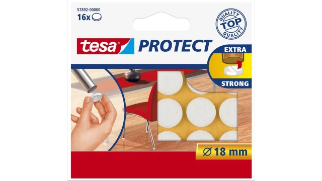 Tesa Beschermvilt rond 18mm 16 stuks wit
