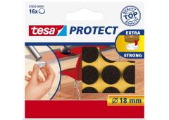Tesa Beschermvilt rond 18mm 16 stuks bruin