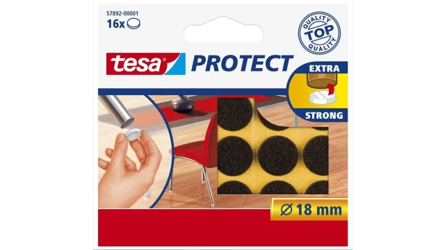 Tesa Beschermvilt rond 18mm 16 stuks bruin