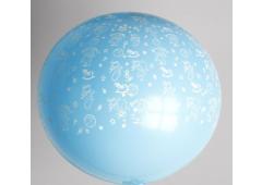 Megaballon 36 inch babyblauw hoera een jongen per 5 stuks