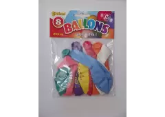 Ballonnen cijfer 6 no. 12 eenzijdig met 8 stuks