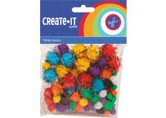 Create-It Pompoms glitter 78 stuks