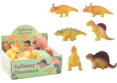 Squishy dinosaurus in display 6 assorti