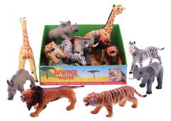 Animal World wilde dieren soft 25-30cm 6 assorti