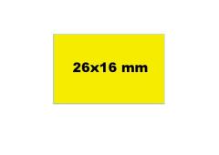 Etiket 26x16 fluor geel rechthoekig afneembaar 6 rol a 1000s
