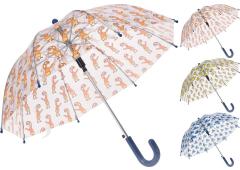 Kinder paraplu transparant 3 assorti